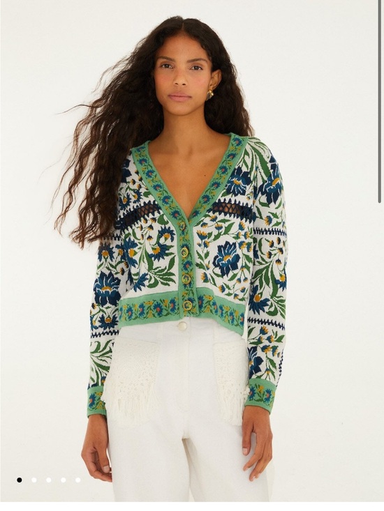 FARM Rio Sweaters - NWOT Farm Rio OFF WHITE MANOELA BUTTON KNIT CARDIGAN Size XS